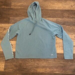 Under Armour Cropped Hoodie Loose Fit Size L blue EUC